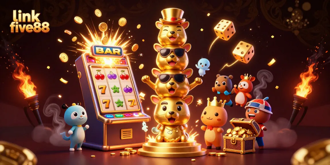 Spin to win with link five88 at a vibrant casino full of exciting game elements bursting with energy.