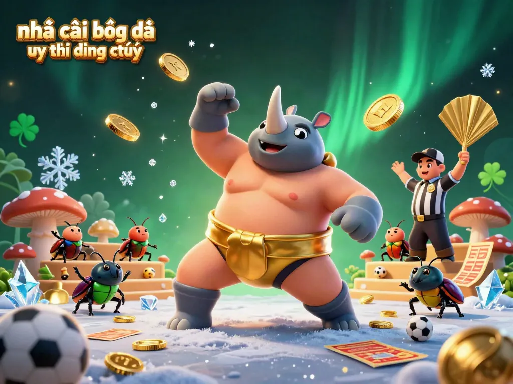 Bettors enjoy thrilling action at nhà cái bóng đá uy tín đáng chú ý sports betting scene featuring a sumo champion beetle.