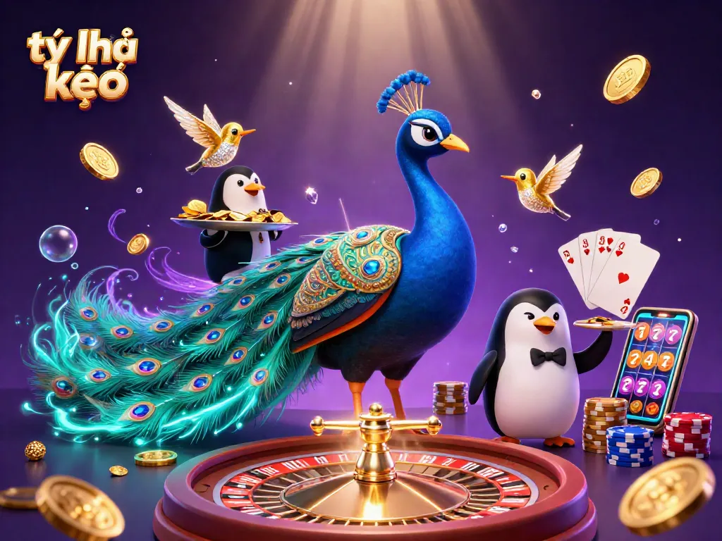 Experience thrilling tỷ lệ kèo betting action with a vibrant casino scene featuring animated characters and rich visuals.