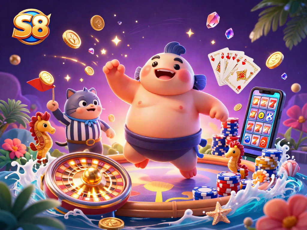 S8 enthusiasts enjoy explosive gameplay with our 3D casino illustration showcasing thrilling elements of luck and excitement.
