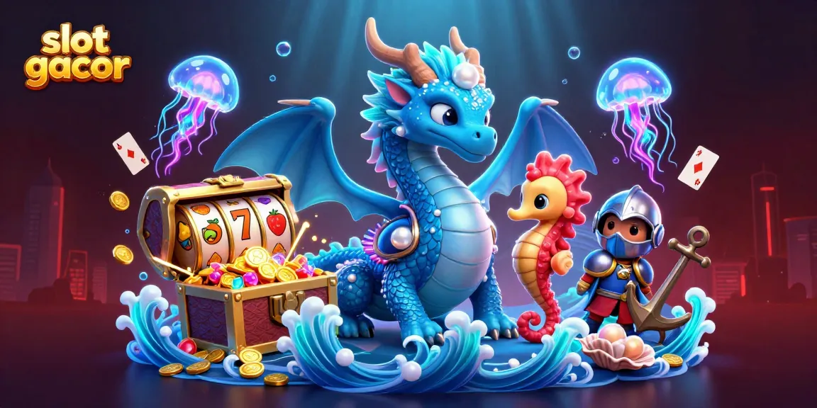 Experience the excitement of slot gacor with vibrant characters playing amidst gold coins and neon lights.