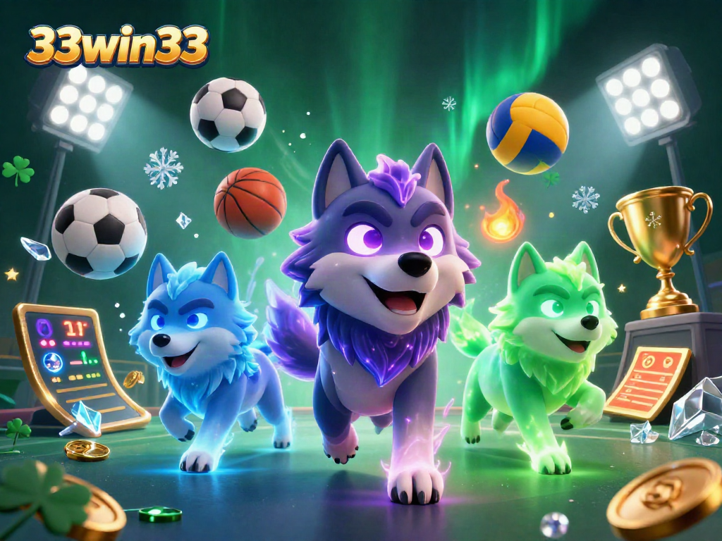 Experience thrilling gameplay at 33win33 as you engage with ghostly wolves, animated sports elements, and dynamic betting action.