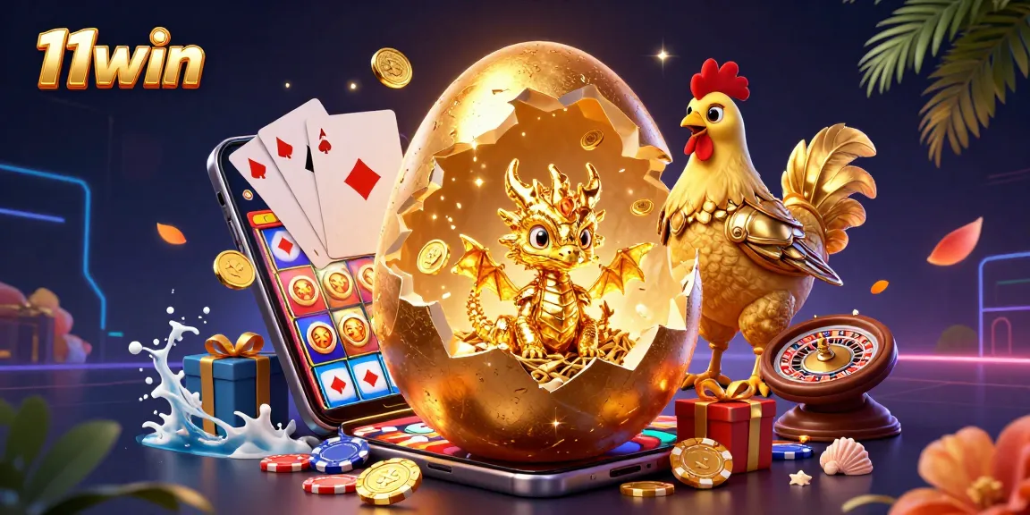 Play vibrant casino games at 11win with a golden dragon and spinning reels in action.