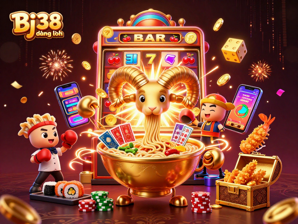 Bj 38 đăng nhập showcases a vibrant casino scene with immersive gaming elements and cheerful characters.
