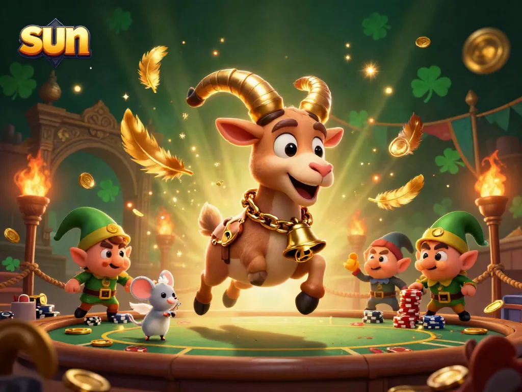 Experience the thrill of gambling at the sun's vibrant casino, where fun characters engage in playful antics.