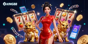 Experience the thrill of kING88 slots with vibrant graphics and captivating gaming elements.