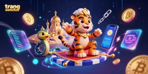 Experience the excitement at trang sumclub with vibrant casino-themed elements and characters.