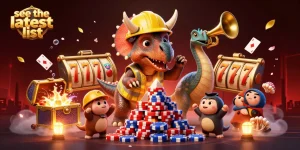 See the latest list of exciting gambling activities in an animated casino scene.