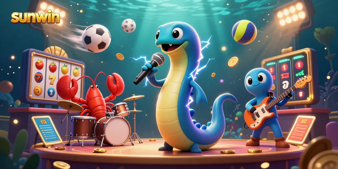 Experience thrilling slots action at sunwin with electric eel DJ and lively atmosphere